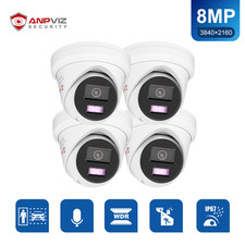 Anpviz 8MP PoE IP Camera, Strobe Red  Blue Light and Audio Alarm, Smart Color 4
