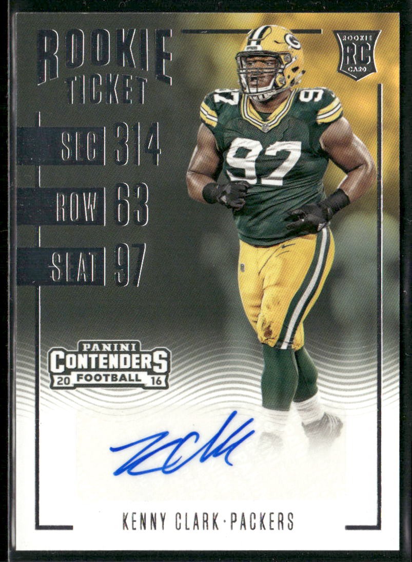 2016 Panini Contenders #167 Kenny Clark Rookie Ticket AUTO