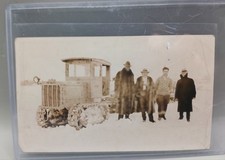 Caterpillar Early Tractor 1927 2-Ton Vintage Actual Photo In Snow Background