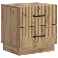 Nachttisch Artisan-Eiche Massivholz 43X34,5X44,5 Cm Beistelltisch