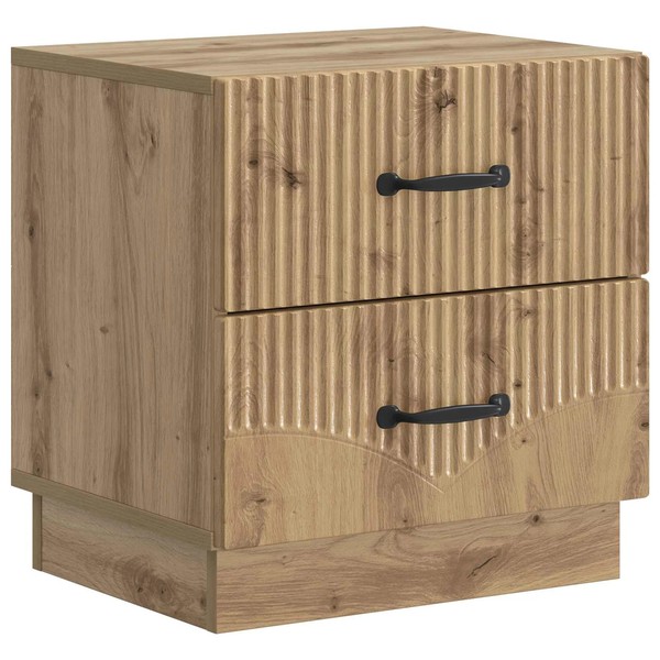 Nachttisch Artisan-Eiche Massivholz 43X34,5X44,5 Cm Beistelltisch-image
