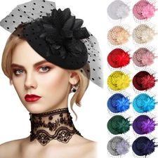 Jeyiour 15 Pcs Tea Party Hats for Women 20s Fascinators Pillbox Hats Headwear...