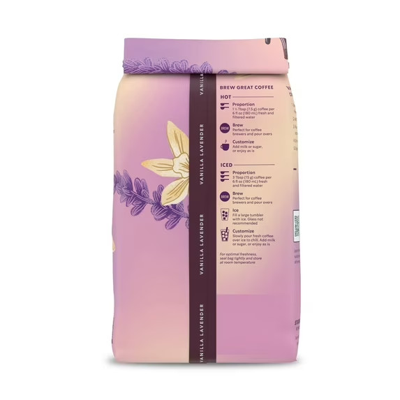 Starbucks Vanilla Lavender, Hot or Iced Coffee, Flavored Ground Coffee, 11 oz