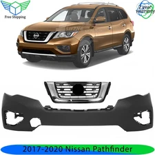 Front Bumper Cover Paintable & Grille Assembly For 2017-2020 Nissan Pathfinder