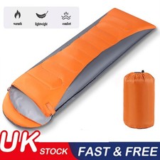 4 Season Single Sleeping Bag Waterproof Outdoor Camping Hiking Mummy Zip Bags UK