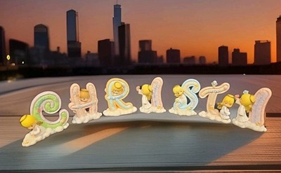 2002 Enesco Precious Moments Alphabet Angels Figurine Lot Spells Christi