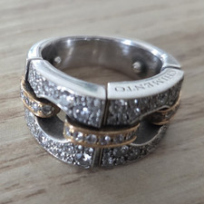 Chimento Signed White Gold Band Ring Round White Diamond 1.5 Carrots. Size O