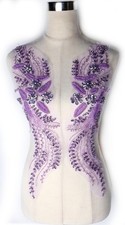 Purple Rhinestone Applique,Beaded Appliques Embellishments,sew on for Dresses...
