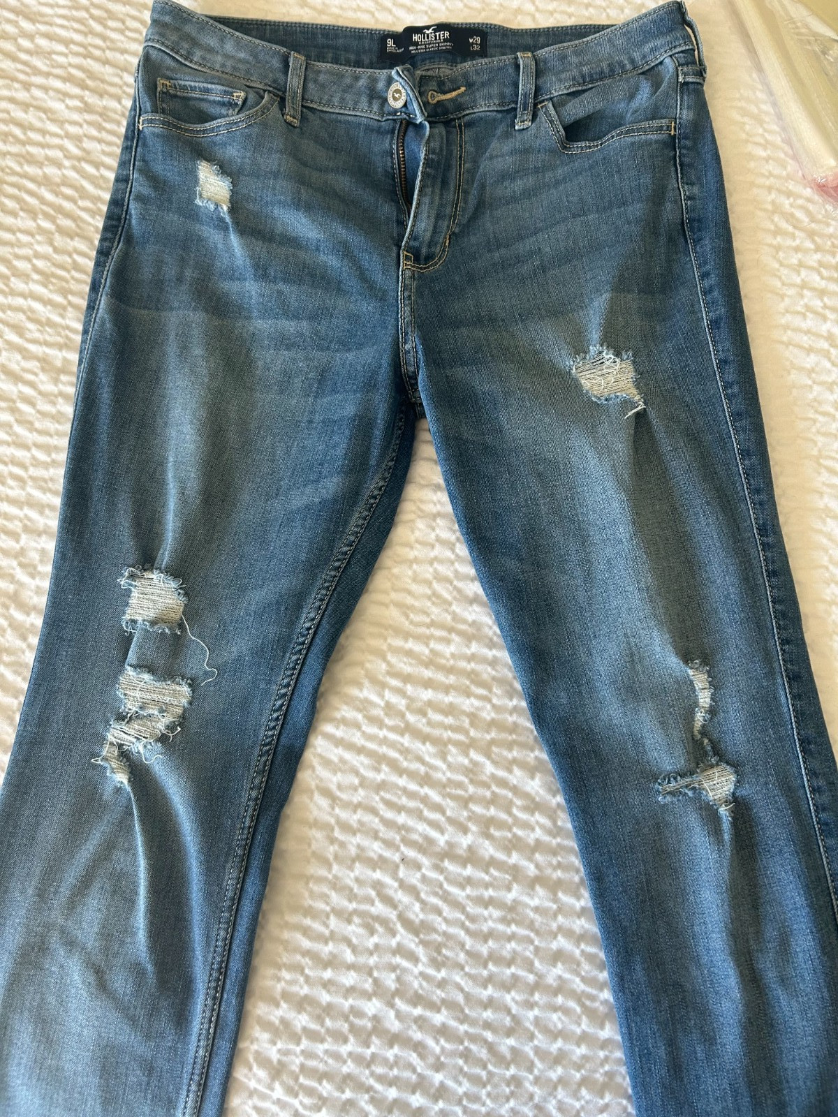 Hollister High Rise Super Skinny Distressed Jeans Women's Size 9 Long
