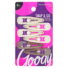 Goody 6 Count Metal Contour Snap Hair Clips Blonde Stackable Comfort Clips
