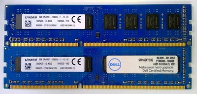 Lot of 2 Kingston 8GB 2Rx8 PC3-12800U DDR3 Desktop RAM