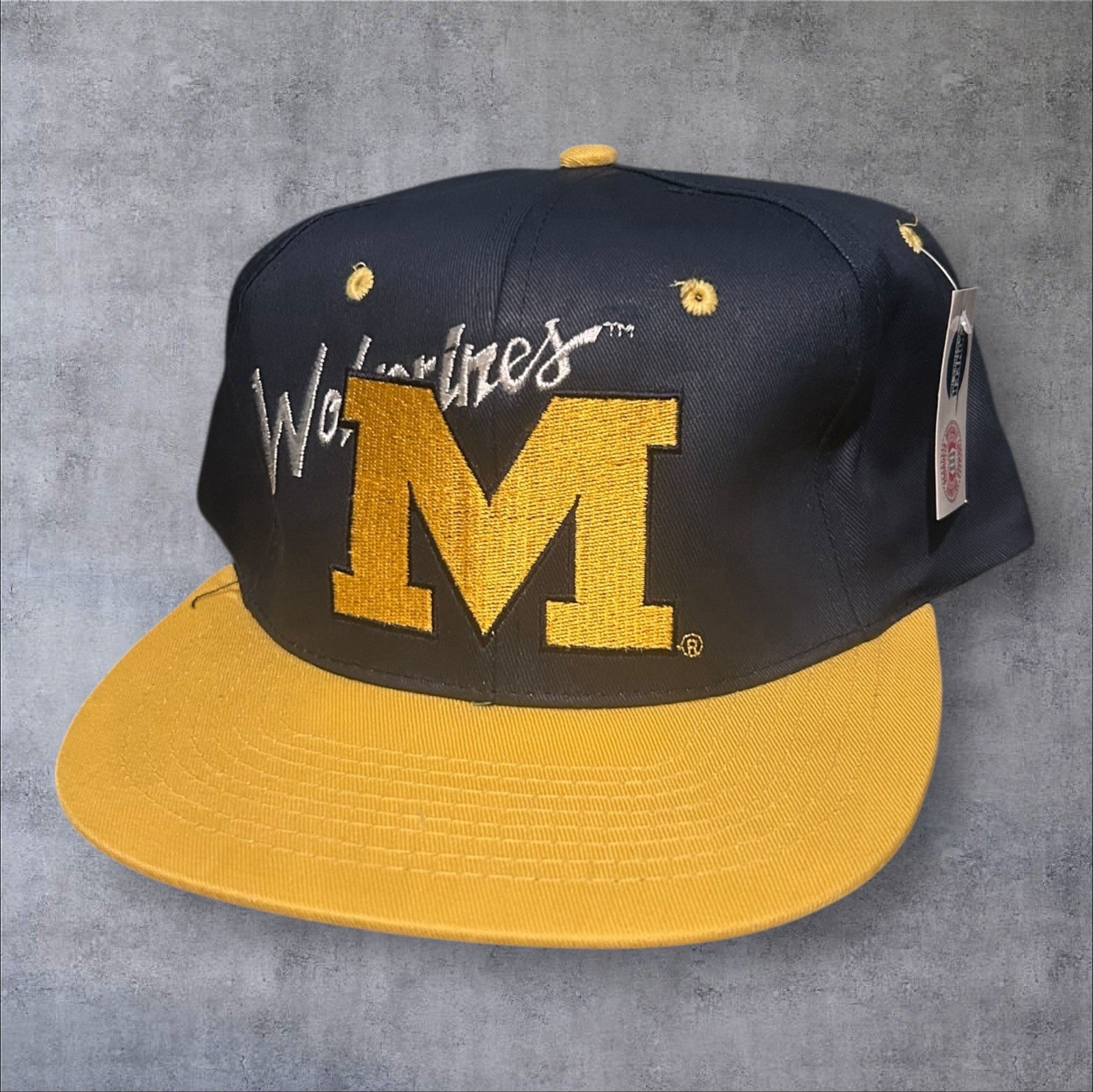 NEW/OLD Stock VTG 90s University Michigan Wolverines SnapBack Hat College NWT