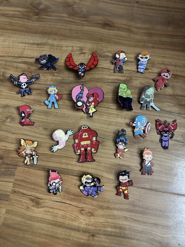 NYCC 2015 MARVEL Skottie Young Pin Set COMPLETE Set Of 22 - Spider Man/Mary Jane