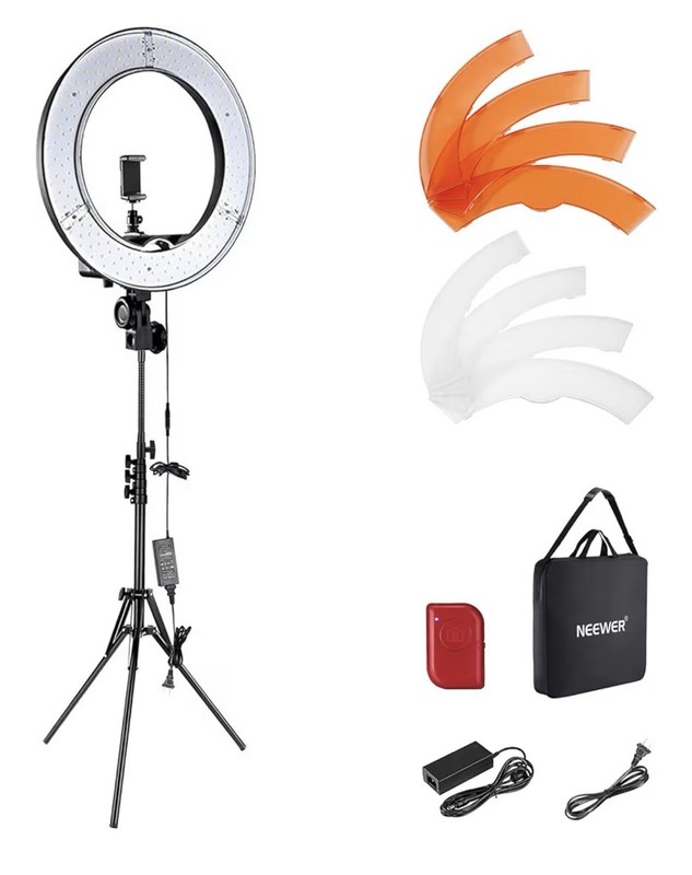 NEEWER Ring Light 18inch Kit: 55W 5600K Professional LED with Stand Phone Holder
