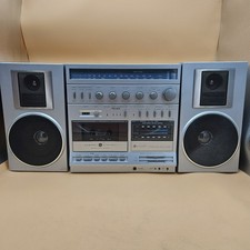 General Electric 3-5267A AM/FM Stereo Cassette Recorder Boombox Silver READ