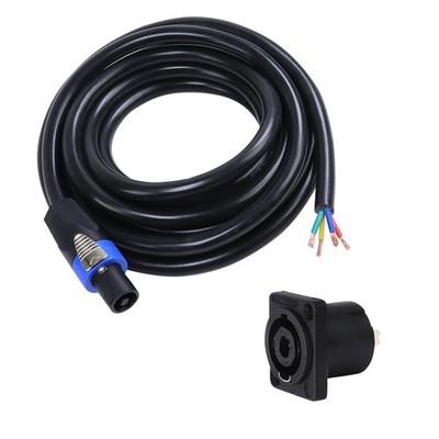 12 Gauge Open End 4 Wire Speakon Cable NL4FC Twist Lock 4 Core Speak-on Cables