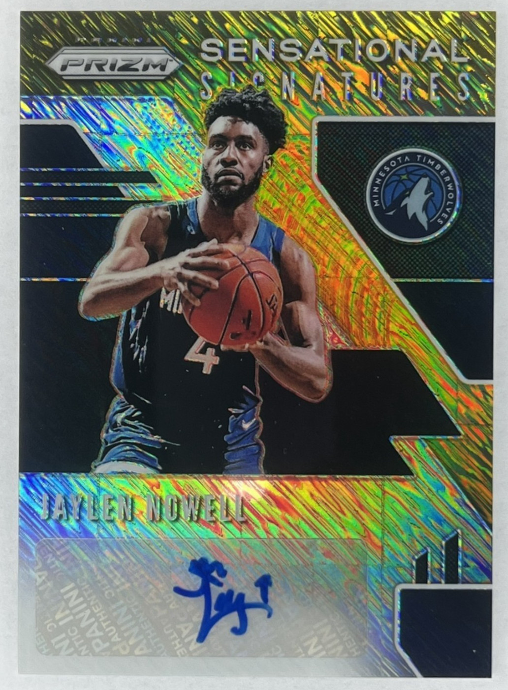 JAYLEN NOWELL Auto - Gold Flash Prizm #/10 Sensational Sig. 2019-20 Panini Prizm
