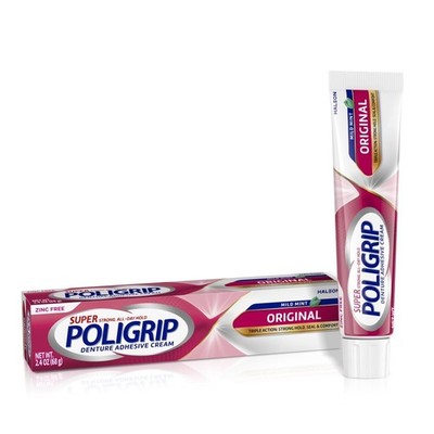 Zinc-Free Denture Adhesive Cream for Adults and Partials, 2.4 Oz