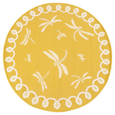 Lord Of Rugs Dragonfly Outdoor Bordered Circl...