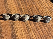 Vintage G Men Agent Metal Toy Rings 5 Total Post Cereal, Cracker Jacks