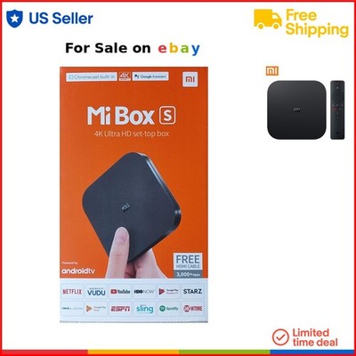 Android TV Mi Box S 4K HDR Streaming Media Player with Google Assistant Remote