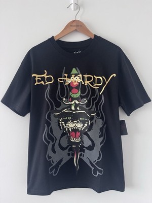 Ed Hardy Black Cat Dagger Graphic Tee Men s Small Brand New 