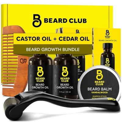 Beard Grooming Kit - Derma Roller, Oil, Balm, Comb`