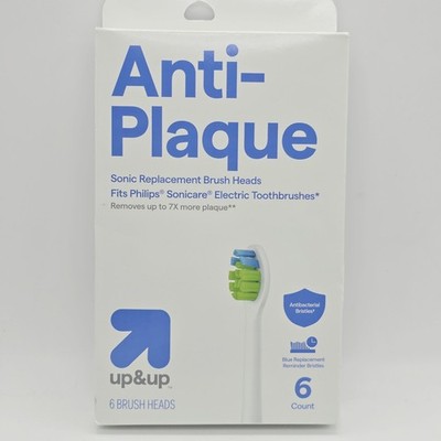 Anti-Plaque Sonic Brush Heads Up&Up -  6 Count