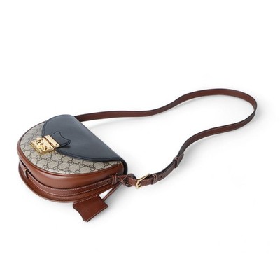Gucci GG Supreme Padlock Half Moon Crossbody Bag 644524
