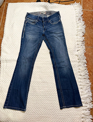 Ariat Women s Bootcut Jeans Blue Stretch 5-Pocket Mid Rise Size:30R