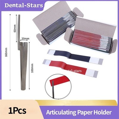 Dental Articulating Paper Forceps Holder Serrated Tweezer Plier Stainless Steel