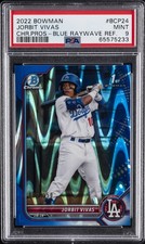 2022 BOWMAN CHROME PROSPECTS BLUE RAYWAVE REFRACTOR JORBIT VIVAS 33/150 PSA 9