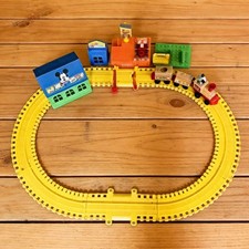 Vintage 1980s Mickey Town Train Set   Wood & ...