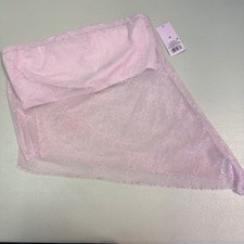 Wild Fable Pink Floral Lace Asymmetrical Hanky Hem Tube Top Strapless Medium NEW