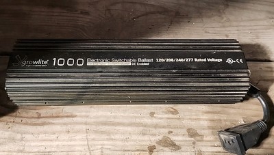 Growlite 1000 Watt Electronic Switchable Ballast DE Enabled 120/208/240/277 Volt