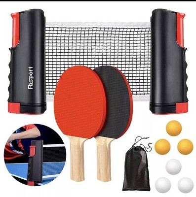 FB Sports Tischtennisnetz einziehbare Racks und Bälle 