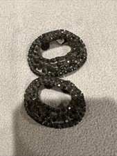 Vintage Musi Black Rhinestone Shoe Clips