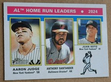 2025 Topps Heritage Aaron Judge Anthony Santander Juan Soto HR Leaders #194