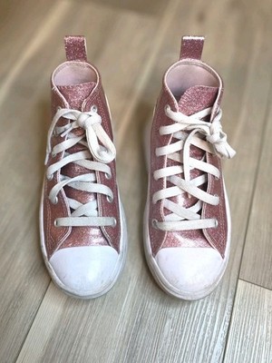 Converse Chuck Taylor All Star Move Platform Hi Pink Glitter Girls Shoes  US 13