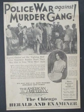 1933 BONNIE CLYDE, BUCK & BLANCHE BARROW GANG DEXTER IOWA SHOOT-OUT NEWSPAPER AD