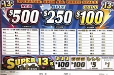 NEW pull tickets Super 13 s - Instant Tabs 16...