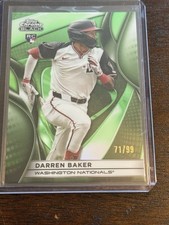 2025 Topps Chrome Black Baseball GREEN- DARREN BAKER ROOKIE CARD #'d 71/99