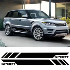 2X Black Side Skirt  Stripe Decal Sticker For Land Rover Range Rover Sport