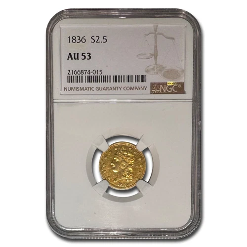 1836 $2.50 Gold Classic Head Quarter Eagle AU-53 NGC