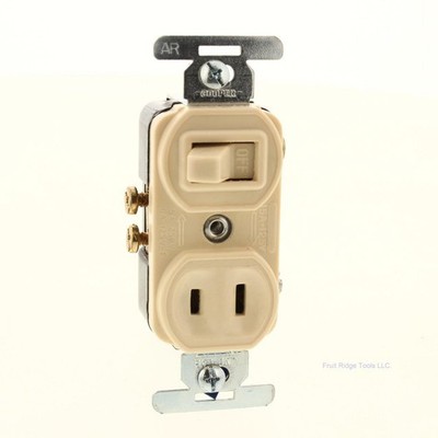 Ace Ivory Combination NON-GROUNDING 15A Receptacle 10/15A Light Switch 31136