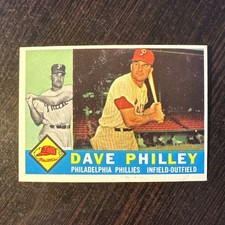 1960 TOPPS #52 DAVE PHILLEY PHILADELPHIA PHILLES EX *Hot Corner Vintage*
