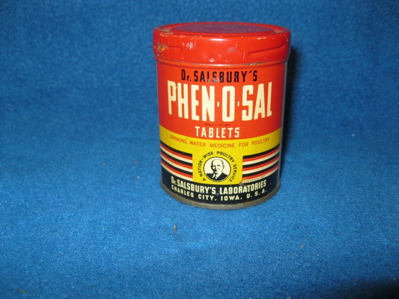Phen-O-Sal tablet tin for poultry