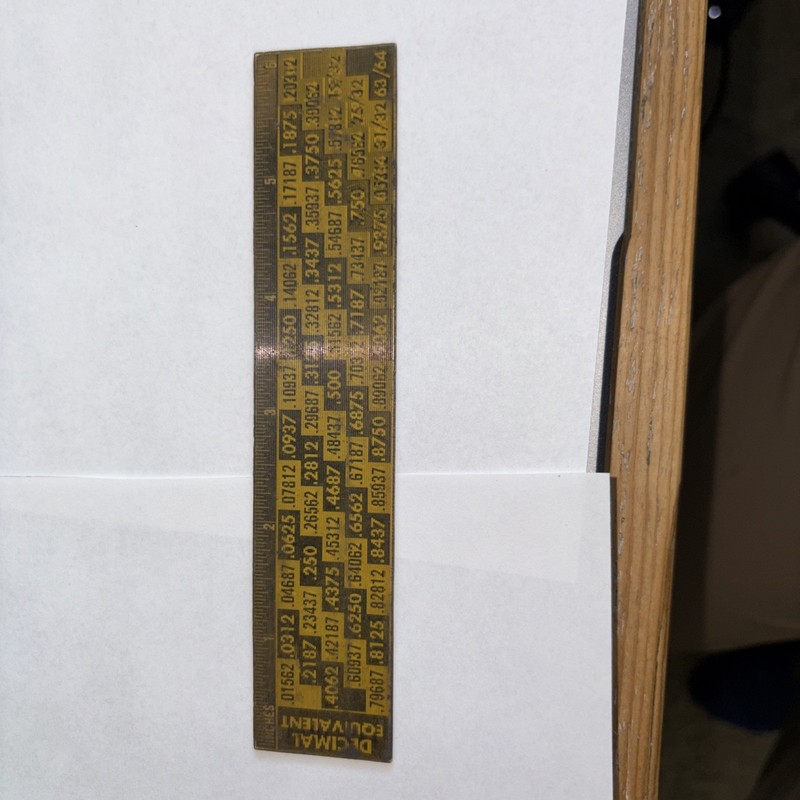 Vintage FRACTION TO DECIMAL EQUIVALENT RULER FLIP Lenticular Cool!