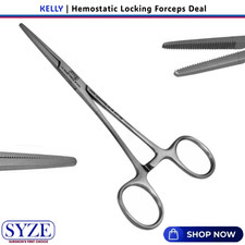 Surgical Hemostatic Kelly Forceps 14cm Artery Clamp Locking Veterinary Pliers CE