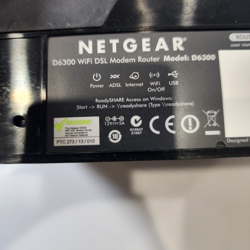Netgear Modem Router Wifi DSl D6300 With Power Cord AC Adapter Tested Working - Picture 7 of 9